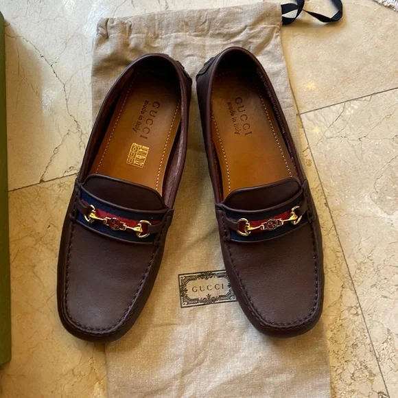 Gucci | Shoes | Gucci Mens Driving Shoes With Web 74 On  display picture 2